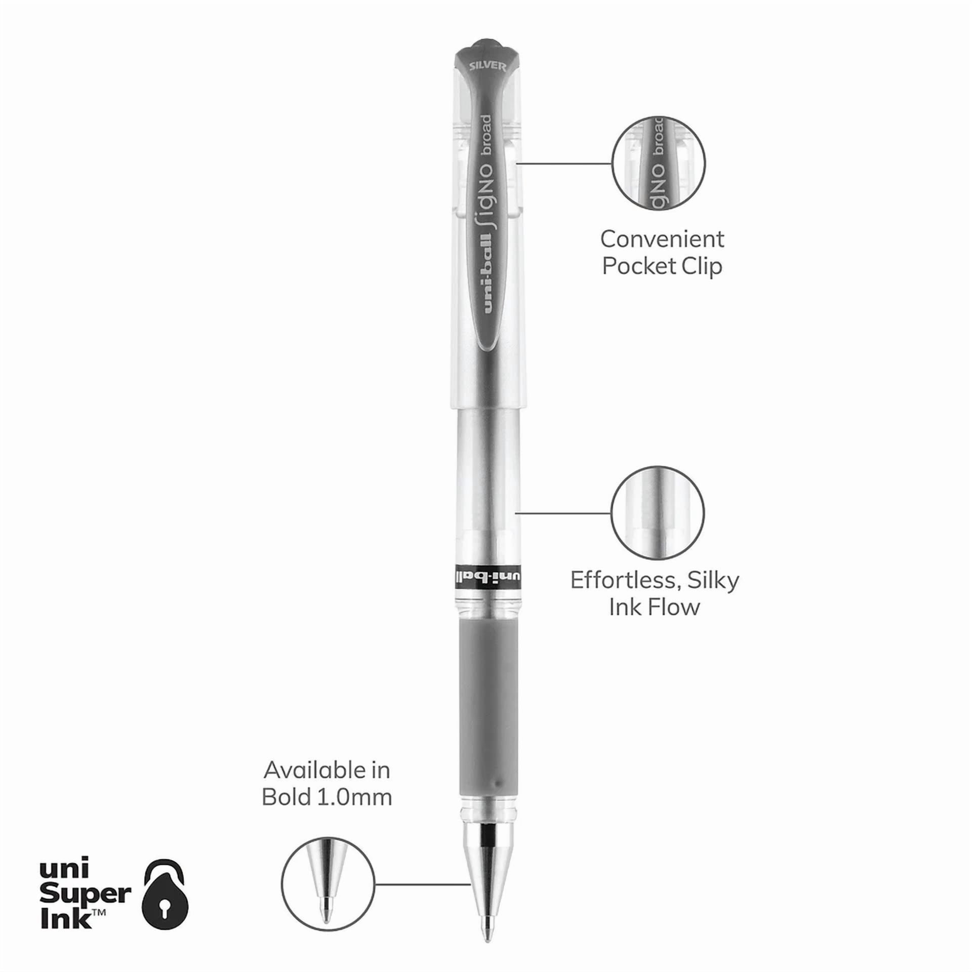 CIRCLE- Uni-Ball Impact Gel Pen Bold Point Silver Ink (60658) 812106