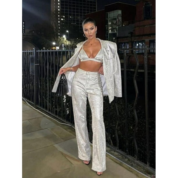 Glitter two piece outfits hotsell