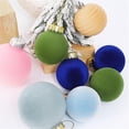 thumbnail image 4 of 12 bolas de terciopelo para adornos navideños de 3,15 pulgadas, adornos vintage para árboles de Navidad, bolas de plástico flocadas irrompibles, adornos colgantes para árbol de Navidad para bodas, fie, 4 of 5