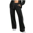 thumbnail image 2 of POROPL Womens Sweatpants Wide Leg Fuzzy Comfy High Waisted Pants with Pockets Size S-XXL, 2 of 6