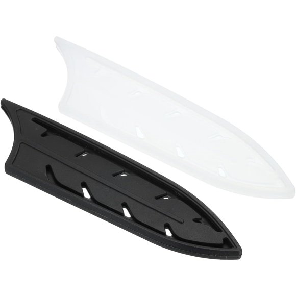 PATIKIL Knife Sheaths for Kitchen Knife for 6" Ceramic Knife, 2 Pcs Knife Edge Guard, Knife Sheath Covers Sleeves, Feather Ceramic Knife Set, Black & Transparent, 6.1"x 1.6"