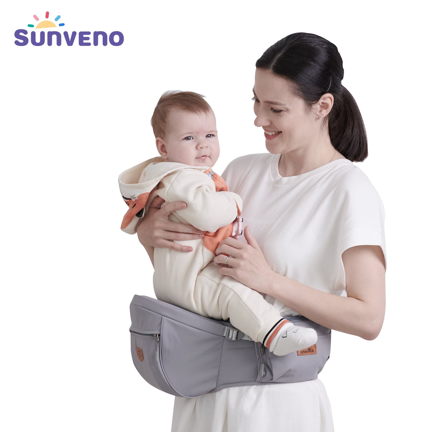 Sunveno Baby Hipseat Carrier, Ergonomic Hip Seat Safety Infant Carrier, Gray