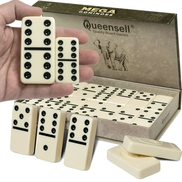 Mega Large 3" Dominoes Set for Adults and Kids – Dominoes Double 6 Classic Board Games – Double Six Dominoes Set with 28 Tiles and Gift Case, Juegos de Mesa (MEGA)
