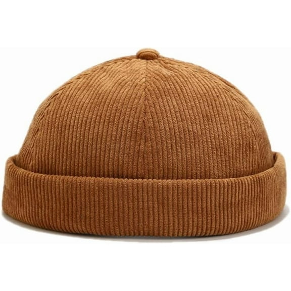 YooGuoGuo Unisex Corduroy Brimless Beanie Hat Adjustable Rolled Cuff Retro Docker Caps for Women Men