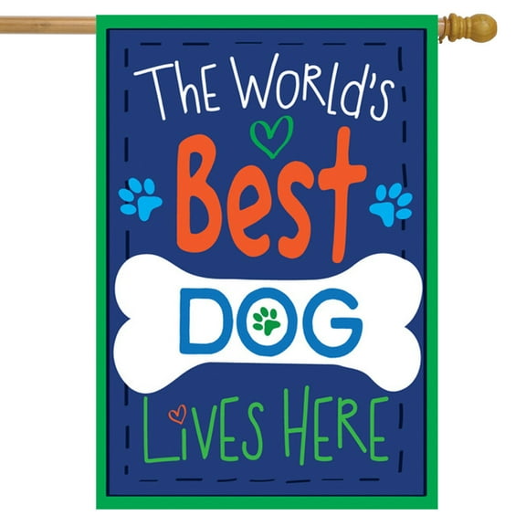 Briarwood Lane World's Best Dog Double-Sided House Flag
