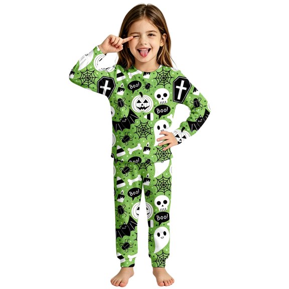 Shadoumai Halloween Outfits for Toddler Boys Graphic Print Long Sleeve Soft Pullover Top and Long Sweatpants Set Fall Toddlers Girls Clothing