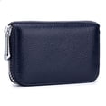 thumbnail image 1 of Bolso para tarjetas con cremallera de piel de vaca para hombre de Laklulu, con cepillo antirrobo RFID, 1 of 5