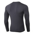 thumbnail image 2 of JANDEL Men's Plus Velvet V-neck Fitness Long-sleeved PRO Tight Elastic Training Suit (Size XL)(Light Gray), 2 of 4