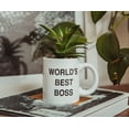 thumbnail image 4 of The Office "World's Best Boss" 3-Inch Ceramic Mini Planter With Artificial Succulent, 4 of 6