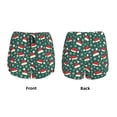 thumbnail image 3 of Susaid Santa Hat Joy Green Festive Print Women's High Waisted Running Shorts Quick Dry Athletic Gym Track Workout Shorts Zip Pocket-Medium, 3 of 7