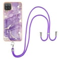 thumbnail image 2 of Allytech Galaxy A12 Case, A12 Case Cover, Flexible TPU Rubber Marble Serious Shockproof Anti-scratch Heavy Duty Protection Shoulder Strap Case Cover for Samsung Galaxy A12, Purple, 2 of 4