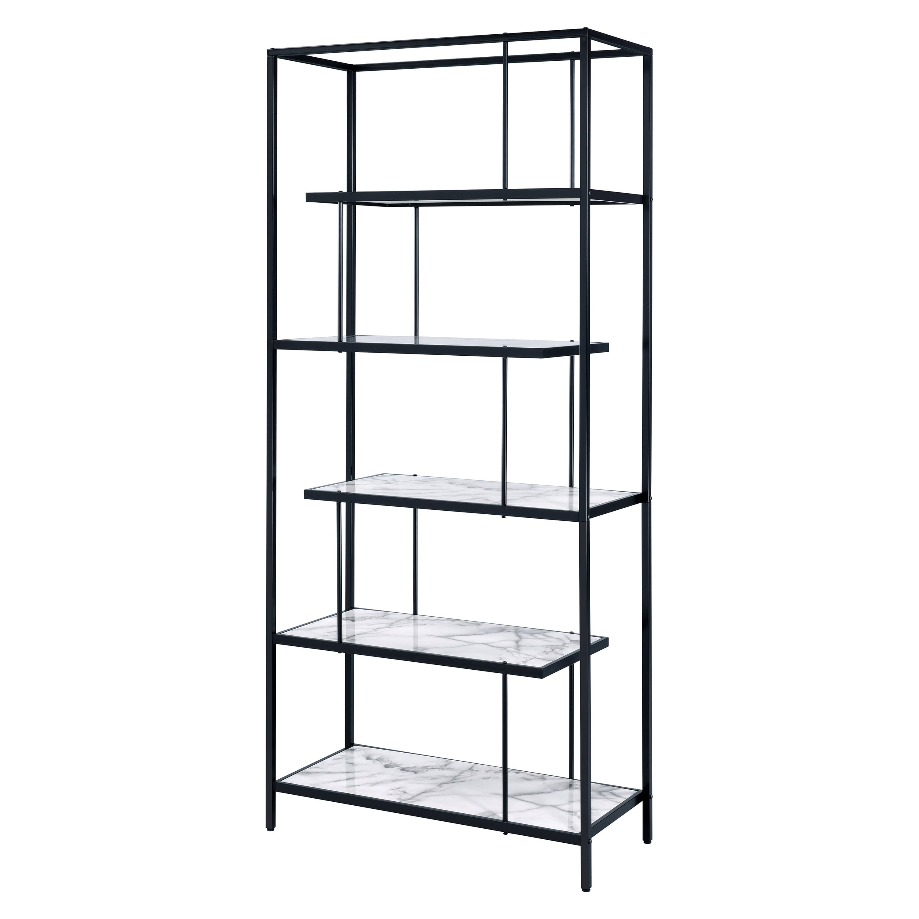 Furniture of America Harper 5-Shelf Bookcase, Black