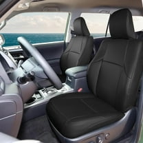 IKABEVEM Leather Seat Covers for Toyota 4Runner 2011-2024 (3-Row,7 Seats Model ONLY) Custom Fit Car Seat Protectors Full Set Black