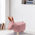 thumbnail image 1 of Small Footstool, Cute Animal Ottoman Foot Rest With Anti Slip Silent Pads, Bedside Step Stool Padded Footstool, Wooden Frame And Legs, Elastic Sponge Cushion For Livingroom Bedroom, 1 of 8