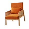 thumbnail image 4 of Silla decorativa Soledad de ratán moderna para dormitorio naranja, 4 of 10