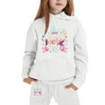 thumbnail image 2 of Toddler Baby Girl Clothes Cute Outfits 2025 New Year Print Long Sleeved Letter Print Hooded Top Sweater Pants Set Clothing Set for 2-3 Years, 2 of 4