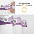 thumbnail image 5 of Purple Ombre No Hook Shower Curtain Waterproof, Bathroom Curtains with Snap in Liners and See Through Top Window, Modern Geometric Moire Abstract Art Hotel Style Bathtub Curtains Shower 72"Wx84"L, 5 of 8