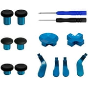 E-MODS GAMING 12 in 1 - Metal Mod 6 Swap Thumbsticks Joysticks, 4 Paddles & 2 Dpads with Open Tool for Xbox One Elite Controller -Model 1698(Blue)