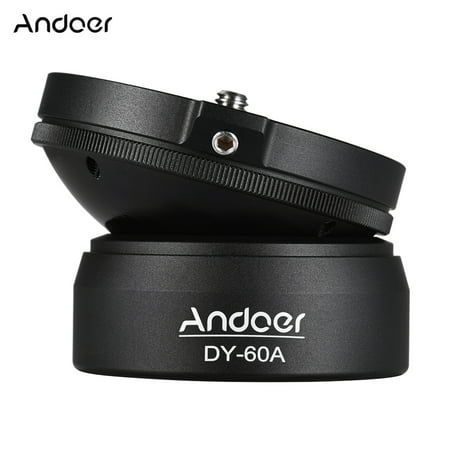 Andoer DY-60A Aluminum Alloy Tripod Leveling Base Panorama Photography Ball Head 15° Inclination with 1/4
