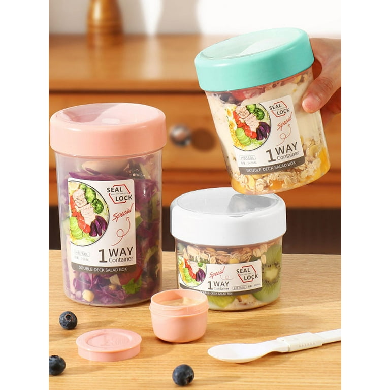 Jetcloudlive 4 Pcs Breakfast on The Go Yogurt Parfait Cups, Reusable Containers with Lids and Spoons, Perfect Jars for Overnight Oats Cereal Granola