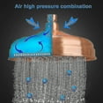 thumbnail image 3 of Copper Shower Head, 20cm (8 Inch) Diameter, High Pressure Fixed Shower Head With Adjustable Angle Shower Head Rain Shower Head - Gold, 3 of 5