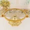 thumbnail image 3 of Gold Glass Fruit Tray Handcraft Multipurpose Candy Plate With Alloy Base Alloy Base For Display Flowers, 3 of 5