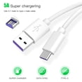 thumbnail image 4 of Moyic Cable de carga USB C de repuesto para tipo C, línea de datos móviles, línea alámbrica de carga rápida, accesorios de Cable USB Teléfono y Comunicación Blanco 1m, 4 of 6