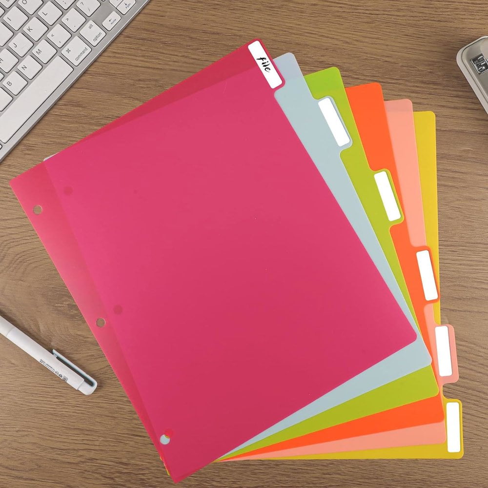 XUCHUN Binder Dividers,5 Tab Dividers Clear Plastic Subject - Want It All