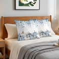 thumbnail image 6 of Pillow Covers 16x16 Set of 2, Blue Pumpkin Fall Throw Pillow Covers Decorative Couch Cushion Cover, Thanksgiving Eucalyptus Leaves Weeping Microfiber Soft Pillowcases for Bedroom Living Room Sofa, 6 of 9
