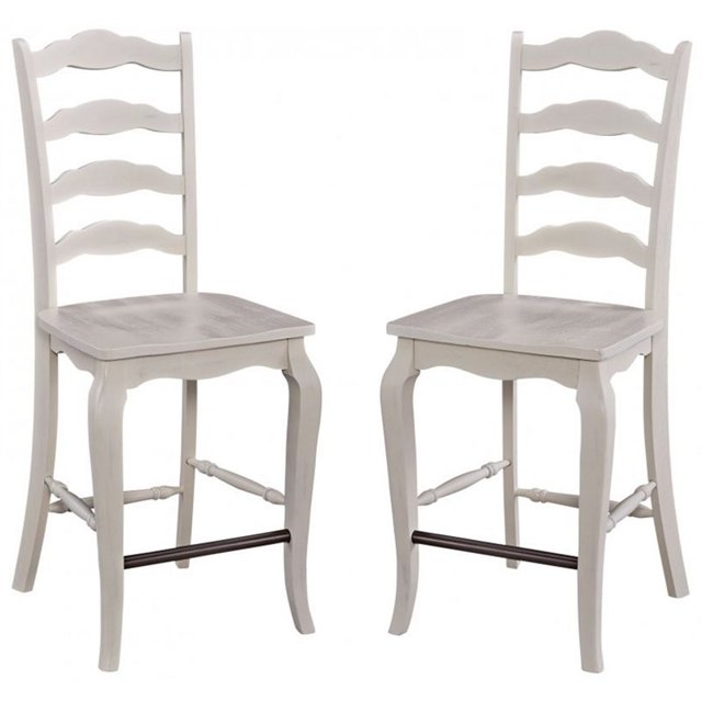 Homestyles Seaside Lodge Wood Counter Stool in Off White