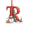 thumbnail image 2 of A‑Z Snowman 26 Letter Christmas Tree Ornaments, 2D Flat Acrylic Hanging Initial Ornament Pendants, Red Snowman Alphabet Decor for Xmas Party Holiday Decoration, 2 of 6