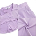 thumbnail image 4 of Girls Tennis Golf Outfit Sleeveless Polo V Neck Tank Top and Skorts Sets Sport Skirt with Pockets, 4 of 5