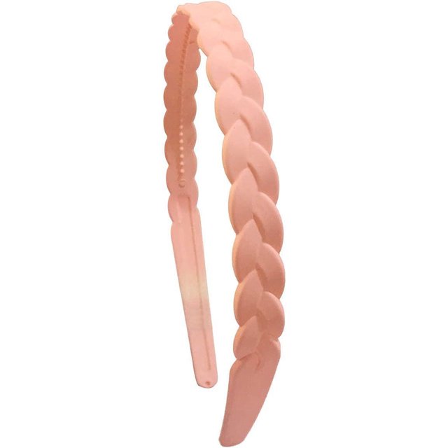 Diademas para el cabello de mujer rosa con dientes trenzados esmerilados de moda simple