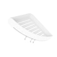thumbnail image 3 of Estante de esquina con drenaje para inodoro Soporte de almacenamiento de cocina de plástico para baño montado en la pared, color blanco Scienceny  HA004929-01B, 3 of 6
