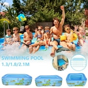 Austok Inflatable Pool, 82.6 x 55 x 25.5inch Swimming Pool, for Kids, Adults, 3 Layers Thick Full-Sized Family Inflatable Pool for Outdoor, Garden, Summer Water Party