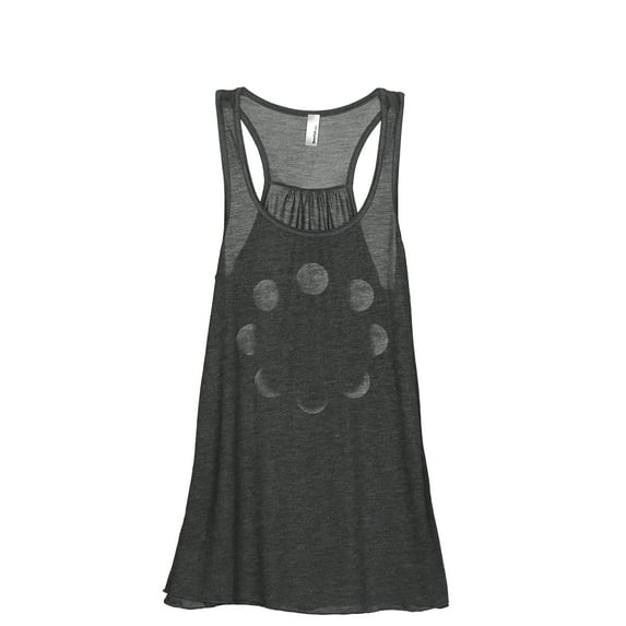 Moon Phases Women's Fashion Sleeveless Flowy Racerback Workout Yoga Tank Top Charcoal Grey Small