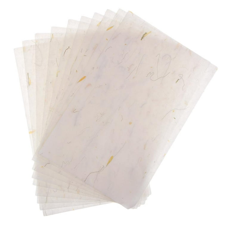 10Pcs Handmade Rice Paper Washi Paper Statiry Paper for Letters Writing  Cards Blue Style 