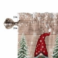 thumbnail image 5 of Gnome Christmas Kitchen Curtains and Valances Set, Winter Snowflakes Brown Wood Grain Xmas Tree Rod Pocket Window Valance Window Curtain Panels for Living Room Bedroom Laundry, 27.5x24in, 3 Pieces, 5 of 7