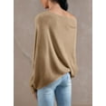 thumbnail image 4 of Boat Neck Women Long Sleeve Soft Knit Sweaters Loose Pullover, 4 of 5