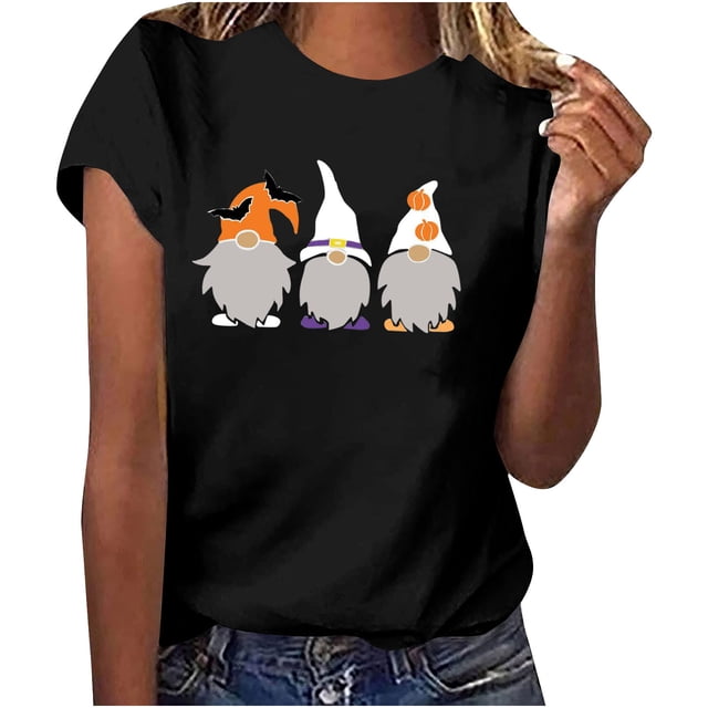 Blusa de manga corta de verano con estampado de Halloween vintage para mujer Pompotops hfajkhk139656