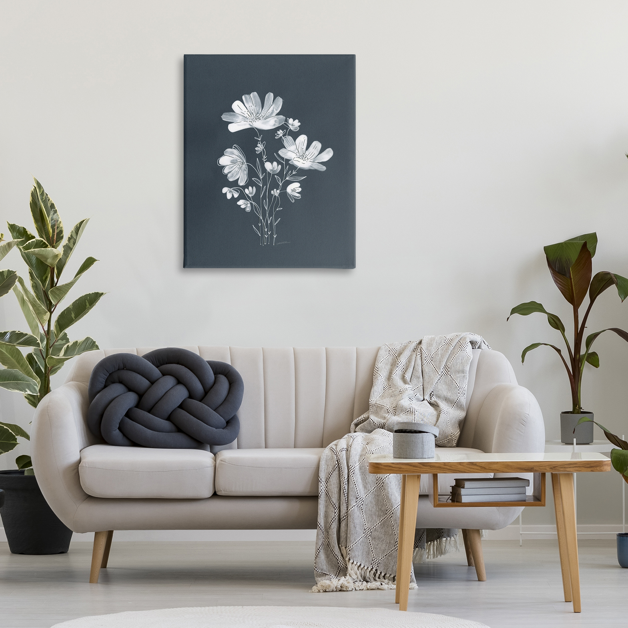 Stupell Industries Simple Daisy Florals Plants & Flowers Painting Wrapped Canvas Art Print Wall Art, 30 x 40