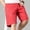 Red, variant on Men's Versatile Tropical Leaf Print Shorts Elastic Waist Drawstring 5 Inch Inseam Casual Shorts for Daily Casual