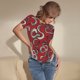 thumbnail image 3 of Balery Snake Body de cuello redondo de manga corta para mujer Tops de manga corta Tops básicos-XX-Large, 3 of 7