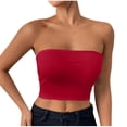thumbnail image 2 of Timegard Tube Tops for Women Sleeveless Solid Color Comfy Slim Fitting Crop Tops Summer Going out Tops, 2 of 4