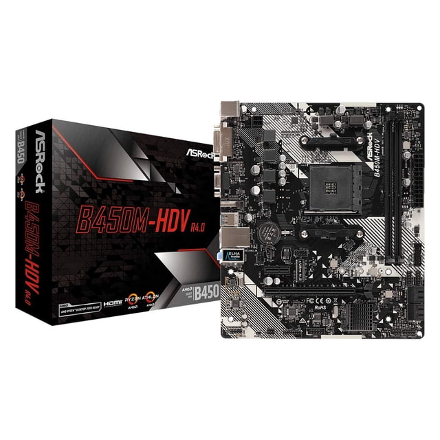 Placa madre ASRock B450M-HDV R4.0 AM4 AMD Promontory B450