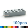 thumbnail image 2 of 100pcs 2x6 Dot DIY Building Blocks Thick Figures Bricks Educational Creative Size Compatible With 2456 Plastic Toys for Children White 100pcs, 2 of 5