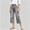 Gray women wide leg capri pants a1, variant on Usloyux Women's Wide Leg Capri Pants High Waisted with Pockets Casual Solid Streetwear Cargo Trousers for Summer Vacation Beach, Khaki 2XL