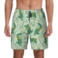 thumbnail image 2 of Goofa Cute Dinosaurs in Space Printed Men's Swim Trunks Board Shorts Quick Dry Mens Swimming Trunks with Compression Liner,Breathable Fit Hawaii Beach Shorts-Medium, 2 of 9