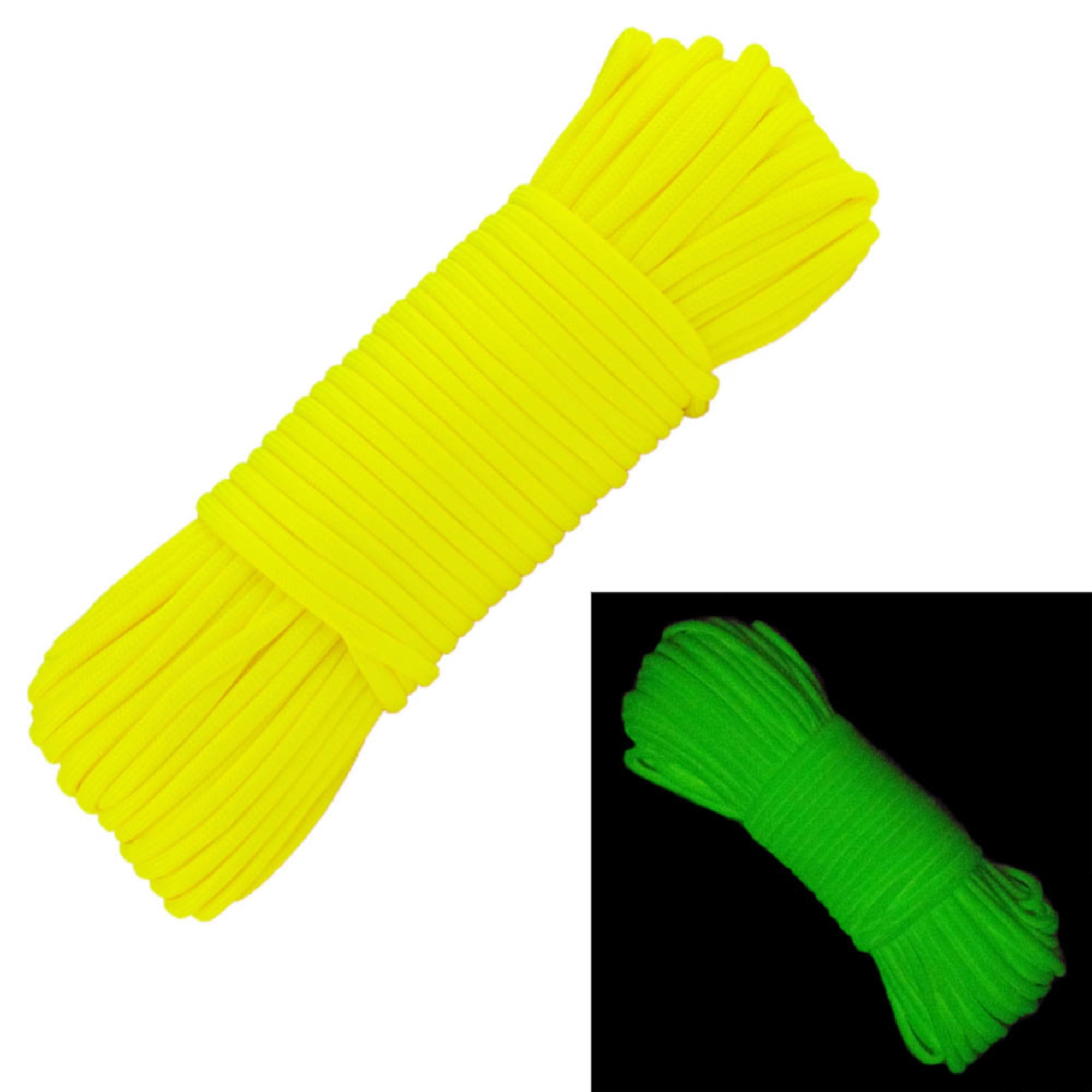 16FT-100FT 550 Paracord Parachute cordon lumineux Glow in the Dark Core 7 Strand 