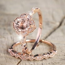 KDSJSXW Diamond Ring Flower Shape Rose Gold Ring Rhinestone Engagement Ring Wedding Ring Set Flower Rhinestone Ring Set Full Diamond Ring Size 5 10 Silver Wedding Band Women (Rose Gold,10)